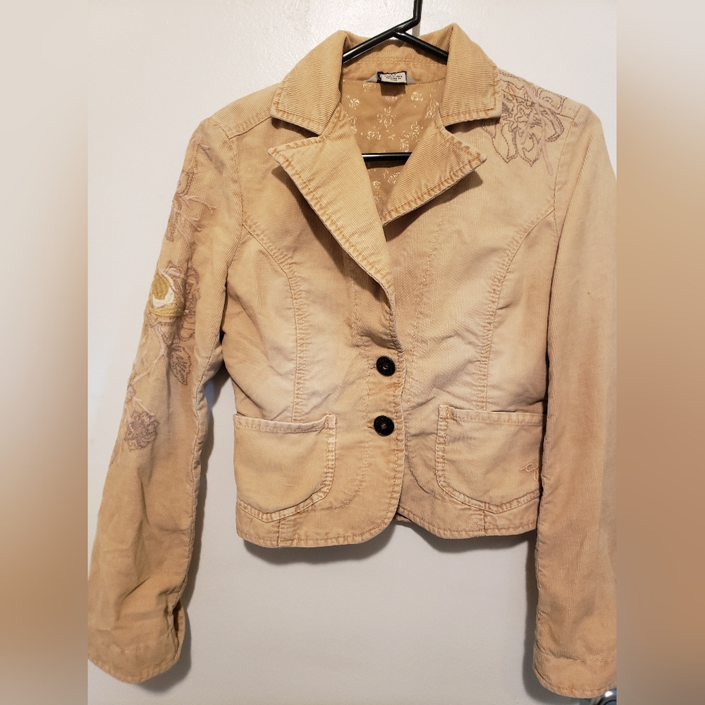 Guess Corduroy Embroidered Blazer